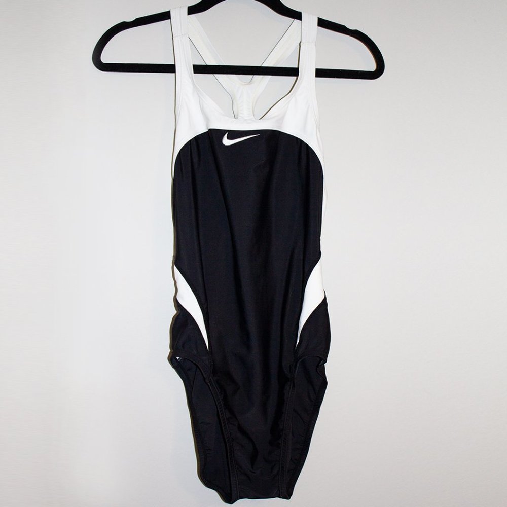 Nike One Piece Swimsuit Black and White Size 38